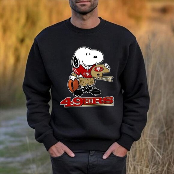 Snoopy Strong Proud 49ers Crewneck Sweatshirt NFL Team Fan Game Day Gift 17 - Picture 1 of 6